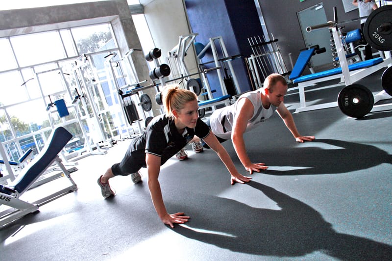 Personal Training at a Gym Pushups
